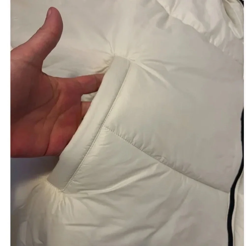 Zara ecru / off white water repellent hooded puffer cape / coat NWT - Picture 9 of 13